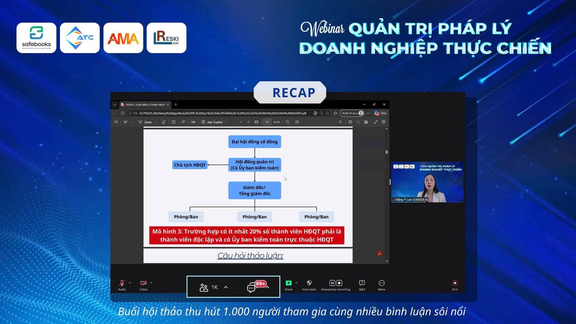 RECAP WEBINAR: “QUẢN TRỊ PHÁP LÝ DOANH NGHIỆP THỰC CHIẾN”
