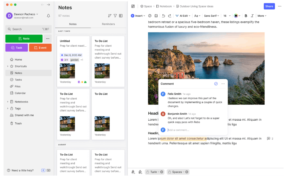 Phần mềm quản trị công việc Evernote