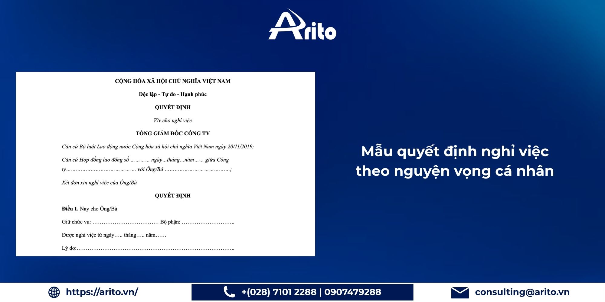 Mẫu quyết định nghỉ việc theo nguyện vọng cá nhân mới 2026