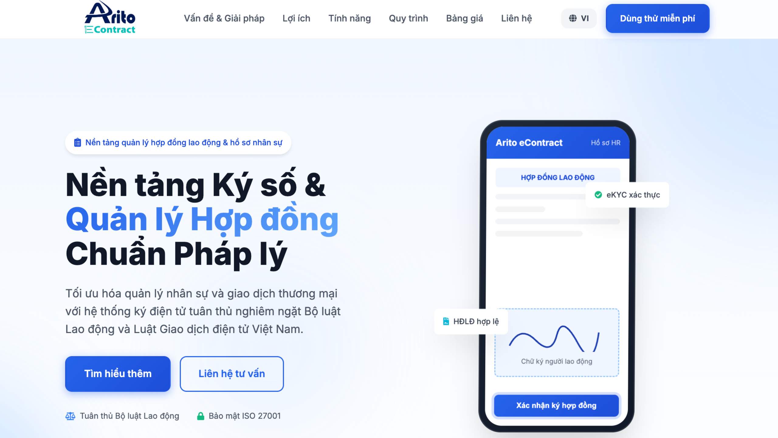 Giải pháp triển khai Hợp đồng lao động điện tử trên nền tảng ARITO eContract