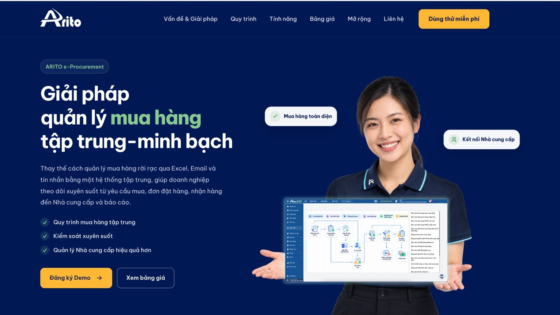 ARITO e-Procurement hỗ trợ quản lý hoạt động thu mua