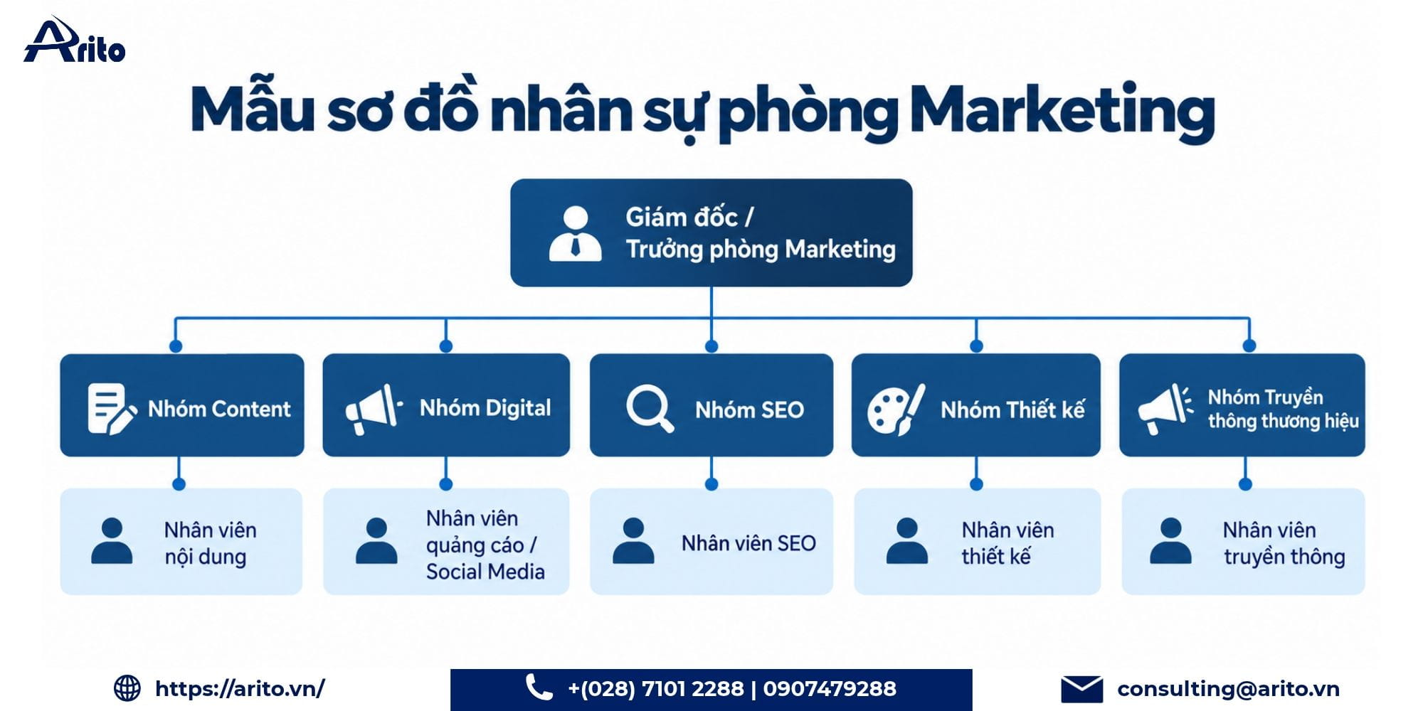 Mẫu sơ đồ nhân sự phòng Marketing